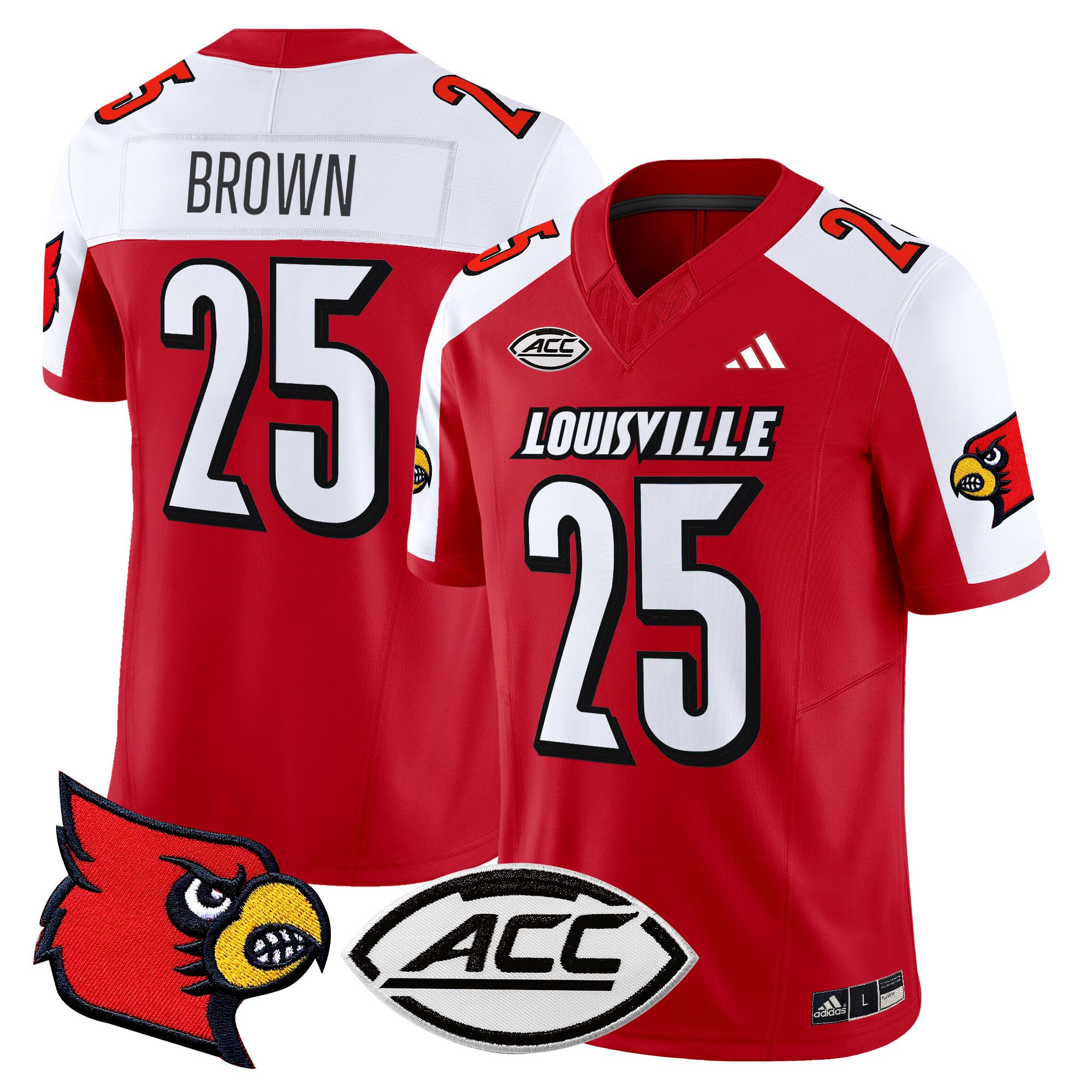 Men Louisville Cardinals #25 Brown Red 2024 Vapor Limited NCAA Jersey->->NCAA Jersey